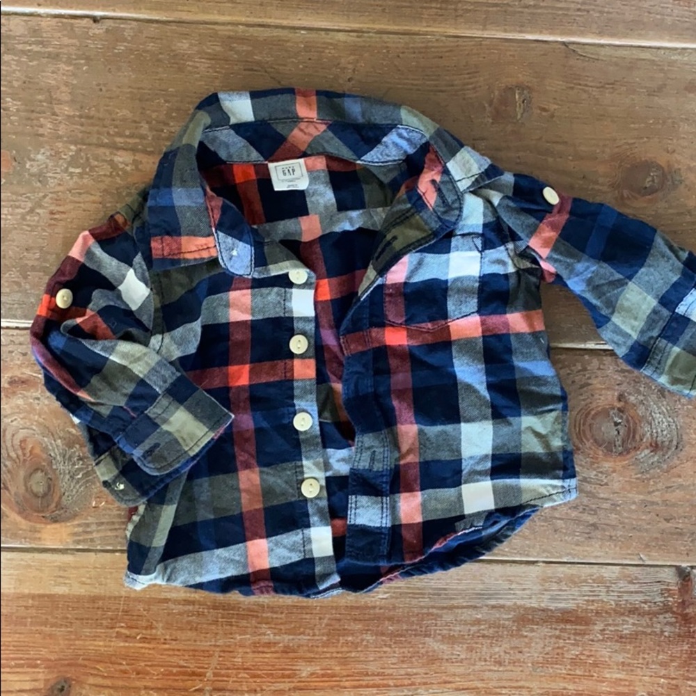 Gap baby plaid shirt